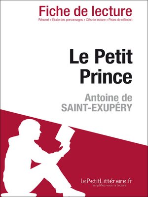 cover image of Le Petit Prince de Antoine de Saint-Exupéry (Fiche de lecture)